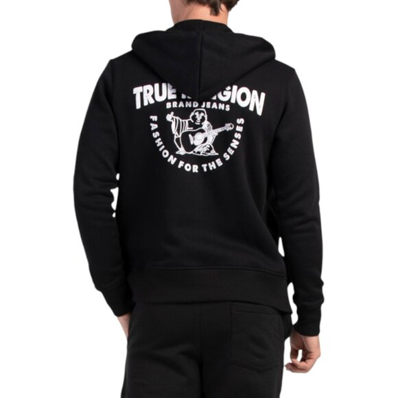 True Religion 2 PC Sweatsuit Men's Size XL Fleece Tracksuit Outfit Black NWT - Picture 3 of 7
